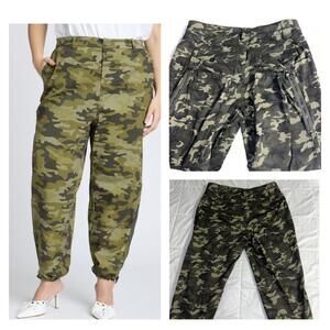 Eloquii Woman’s Plus Size 18 Zip Hem Stretch Highrise fly Camouflage Cargo Pants